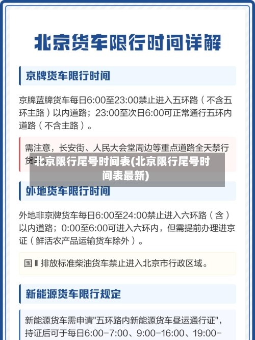 北京限行尾号时间表(北京限行尾号时间表最新)