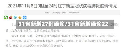 31省新增27例确诊/31省新增确诊22