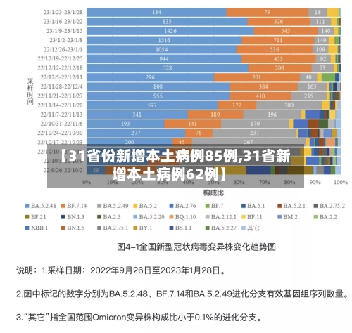 【31省份新增本土病例85例,31省新增本土病例62例】