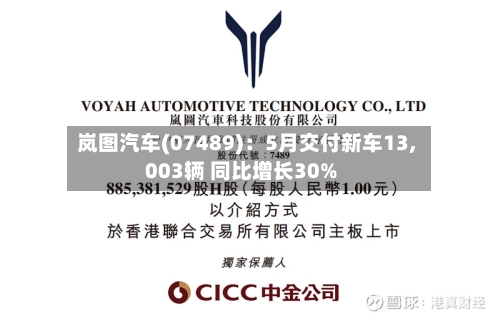 岚图汽车(07489)：5月交付新车13,003辆 同比增长30%-第2张图片