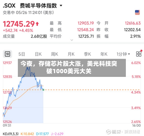 今夜，存储芯片股大涨，美光科技突破1000美元大关-第2张图片