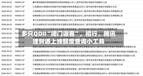 多只QDII“闭门谢客”，招行	、腾讯理财通上线额度查询小工具-第3张图片